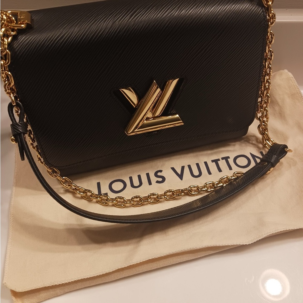 Louis Vuitton Black Crossbody Bag with Gold Chain